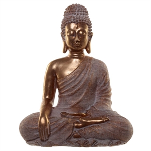 Buddha 326 siddende guldfarvet h:30cm